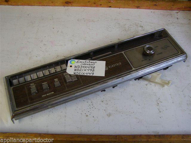 GE DISHWASHER wd34x498 wd21x498 wd21x449 wd9x190 escutcheon w/ timer & switch GE DISHWASHER wd34x498 wd21x498 wd21x449 wd9x190 escutcheon w/ timer & switch